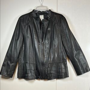 Halogen Black Leather Women's JacketA0387